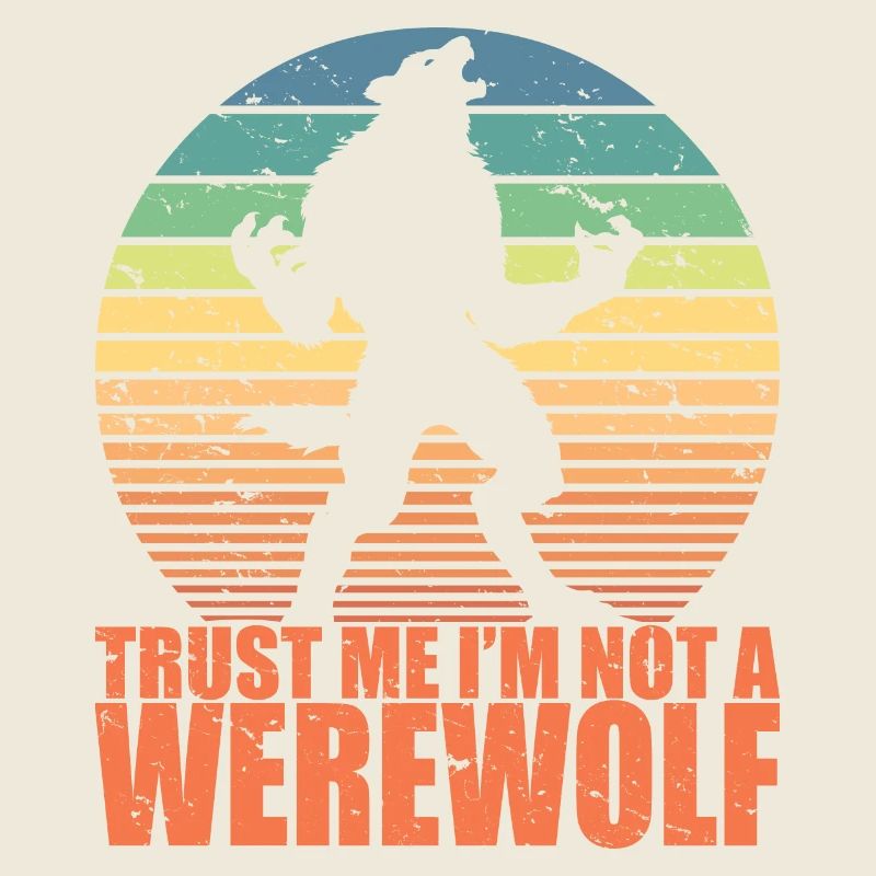 Spaß Scary Werwolf Retro Halloween Süßes oder Saures