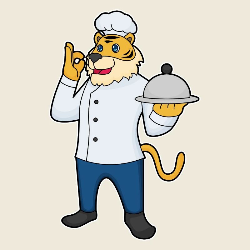 Tiger Chef's Hat Serving Platter