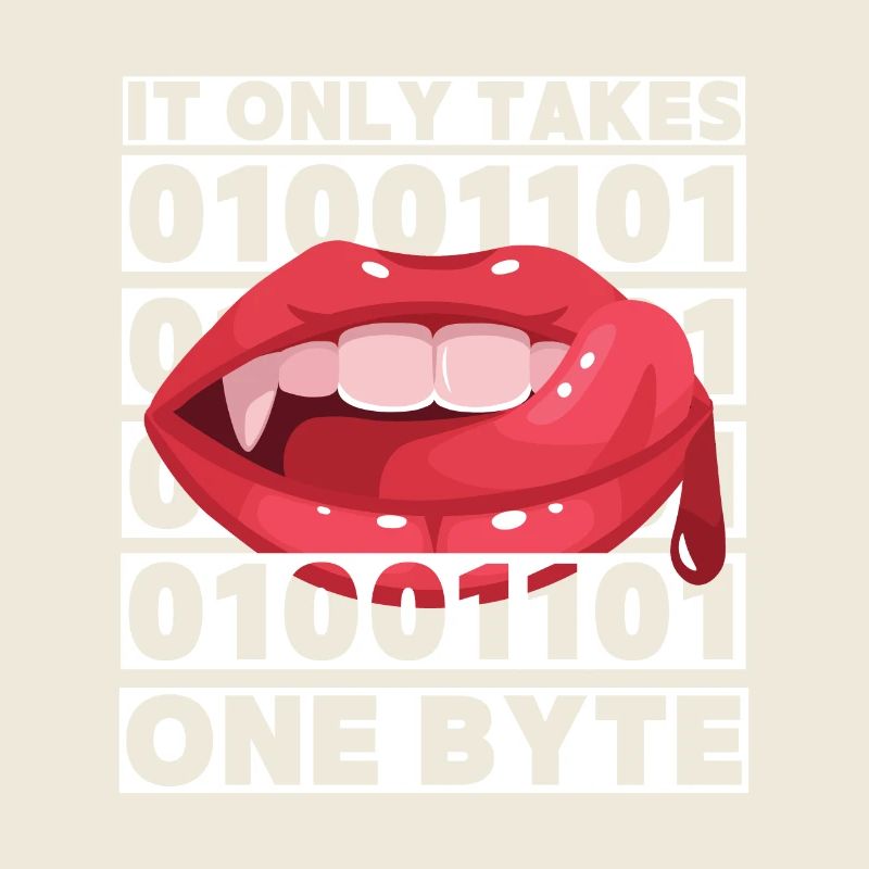 Bit bytes Binary Computer Nerd, Vampire, Dire, Jeu de mots