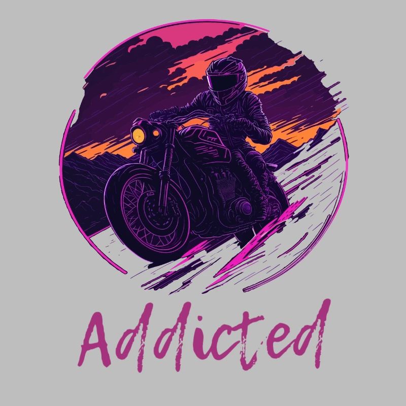 Synthwave Motorcycle Addicted