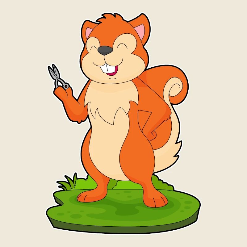 Eichhörnchen Friseur Schere