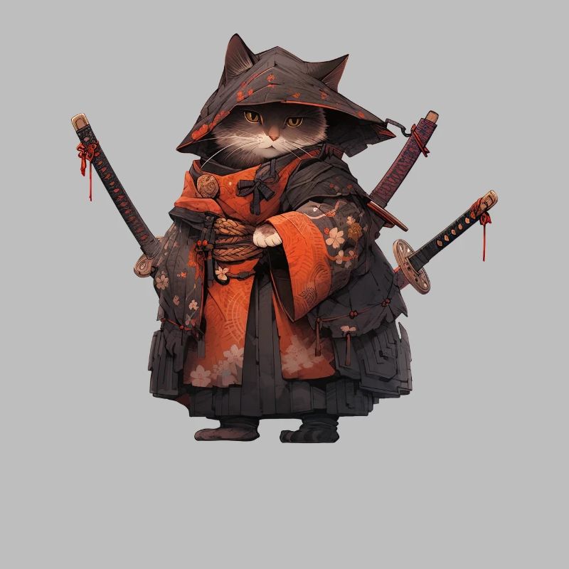 Asia Cat Japanese Samurai Samurai