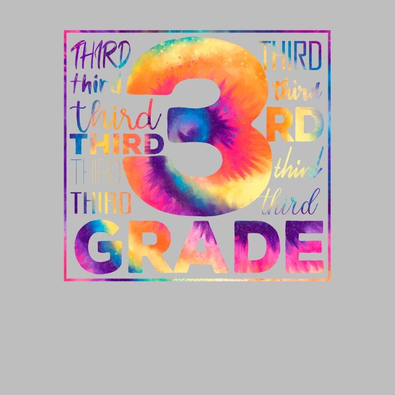 Tie Dye 3rd Grade Third Typography Team Students