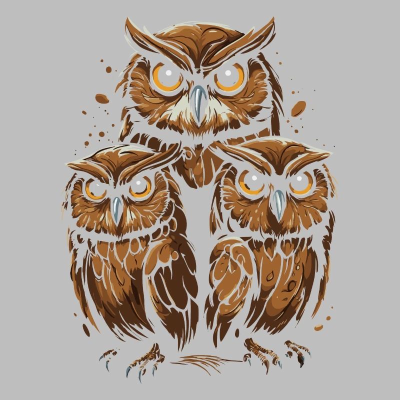 Drei Eulen, ein Blick