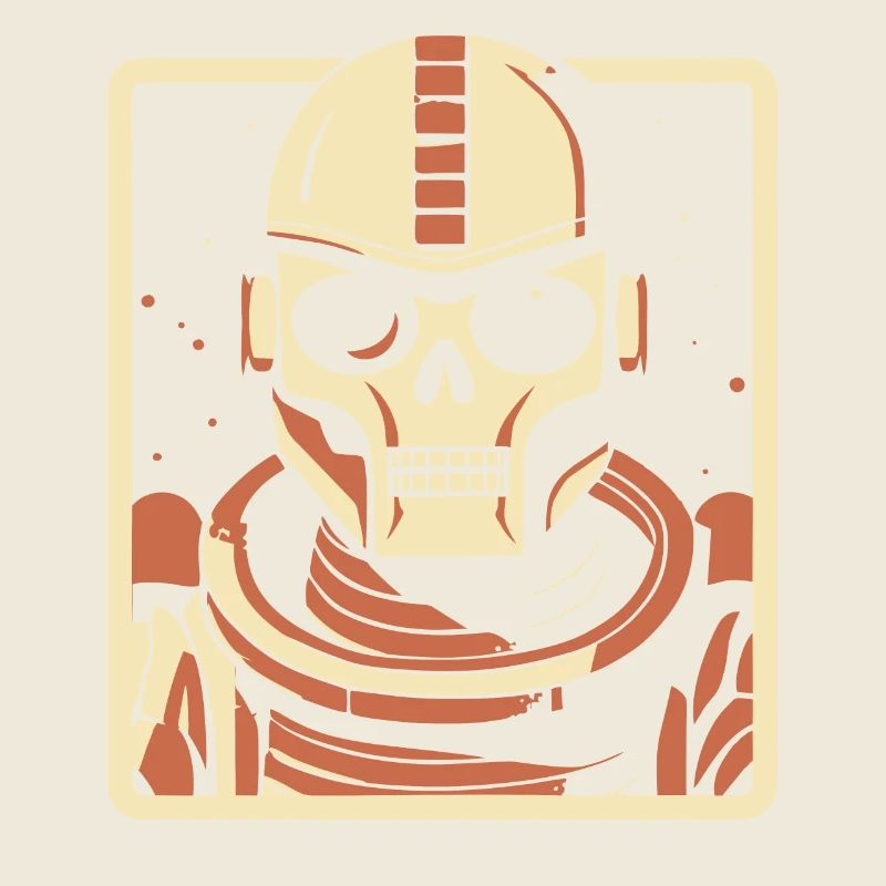 Outer Space Skull Astronaut Robot