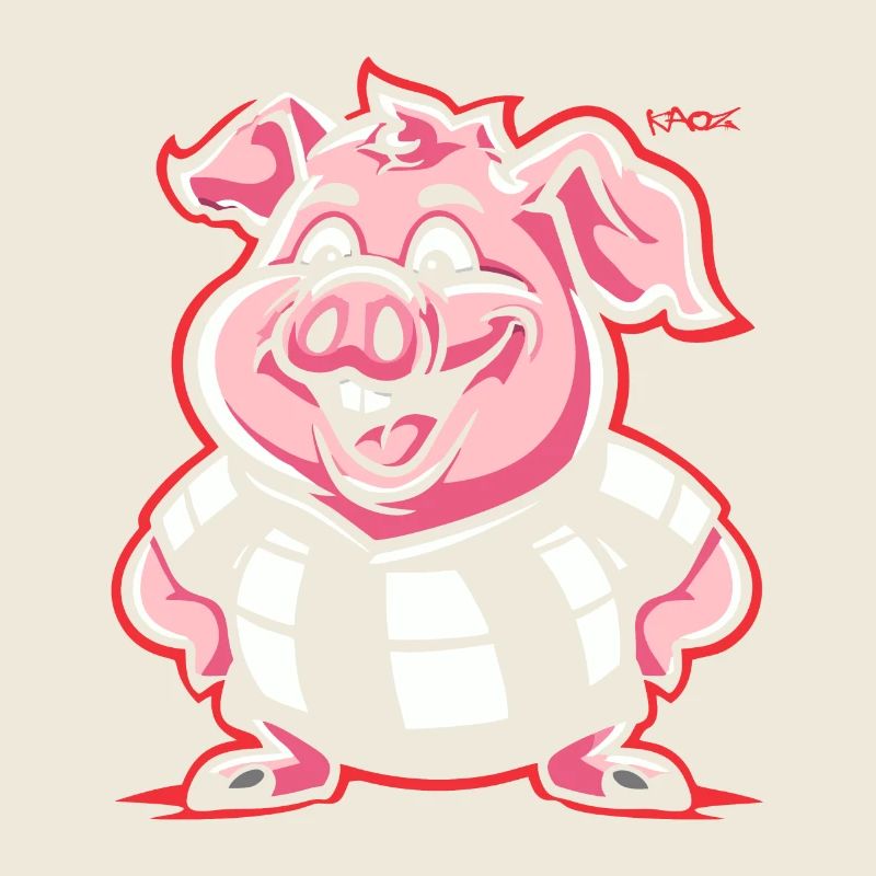 A surprise, chubby round pig