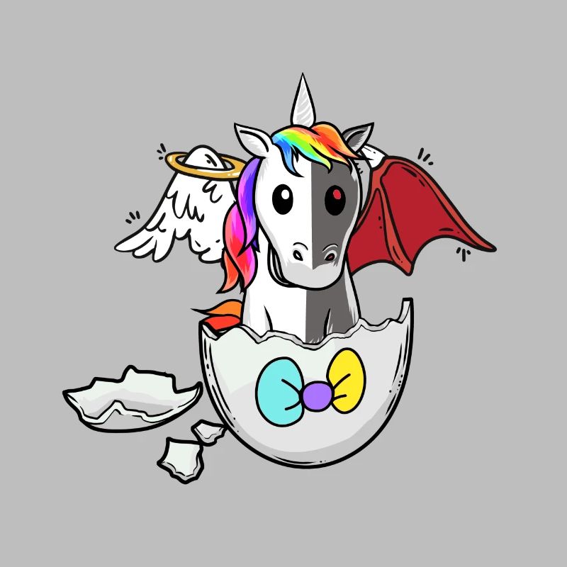 Baby Unicorn Birth Angel Devil Satanic Egg