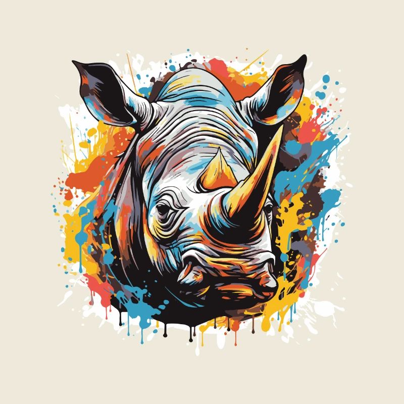 Rhinoceros Pop Art Head