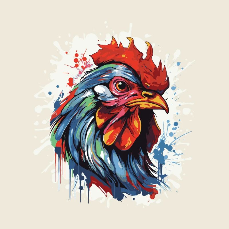 Tête de coq Pop Art