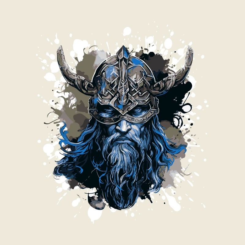 Tête de Viking Valhalla Guerrier Coloré