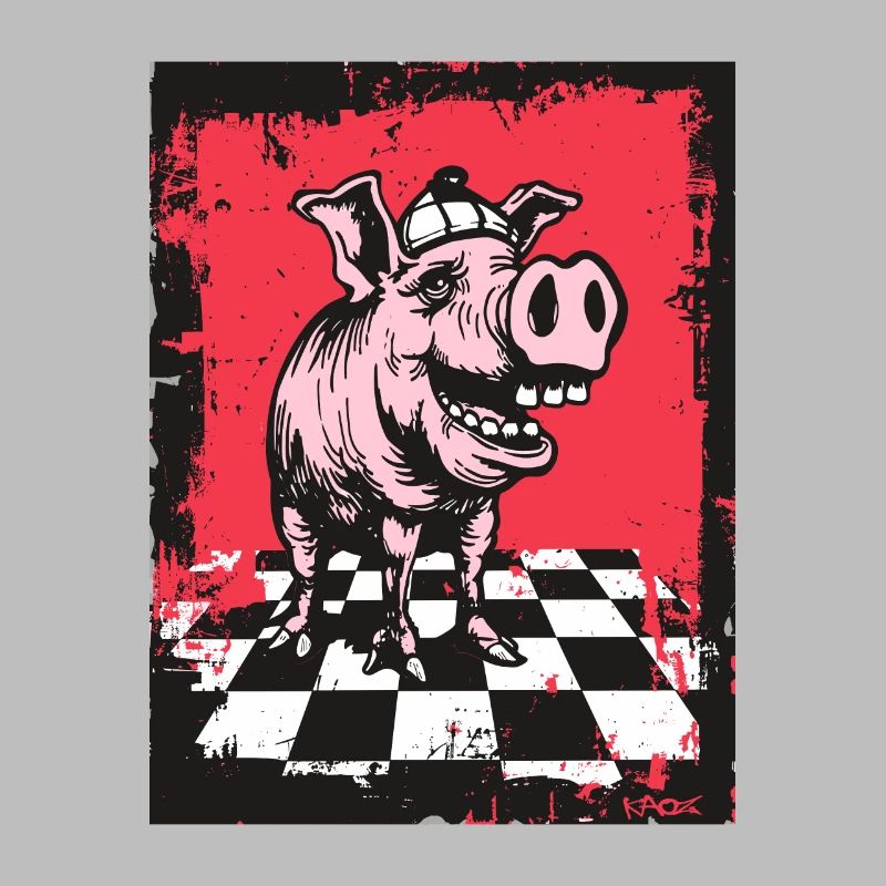 Check out this checkered chessboard pig