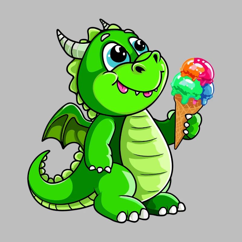 Drache mit Eis Comic