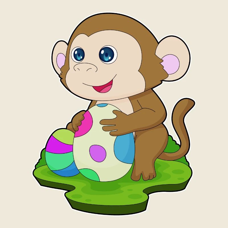 Affe Ostern Ostereier
