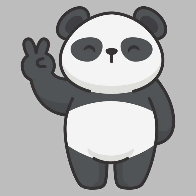 Motiv Panda mit Friedenszeichen Comic