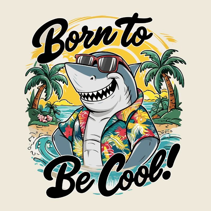 Drôle de requin avec des lunettes de soleil vacances d’été