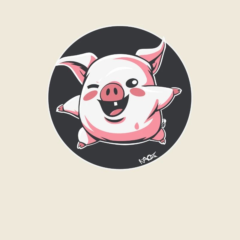 Cochon de bacon au jambon heureux drôle