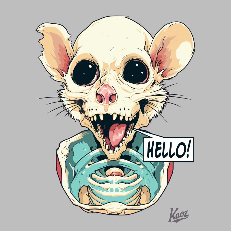 Hamster rat skeleton says hello