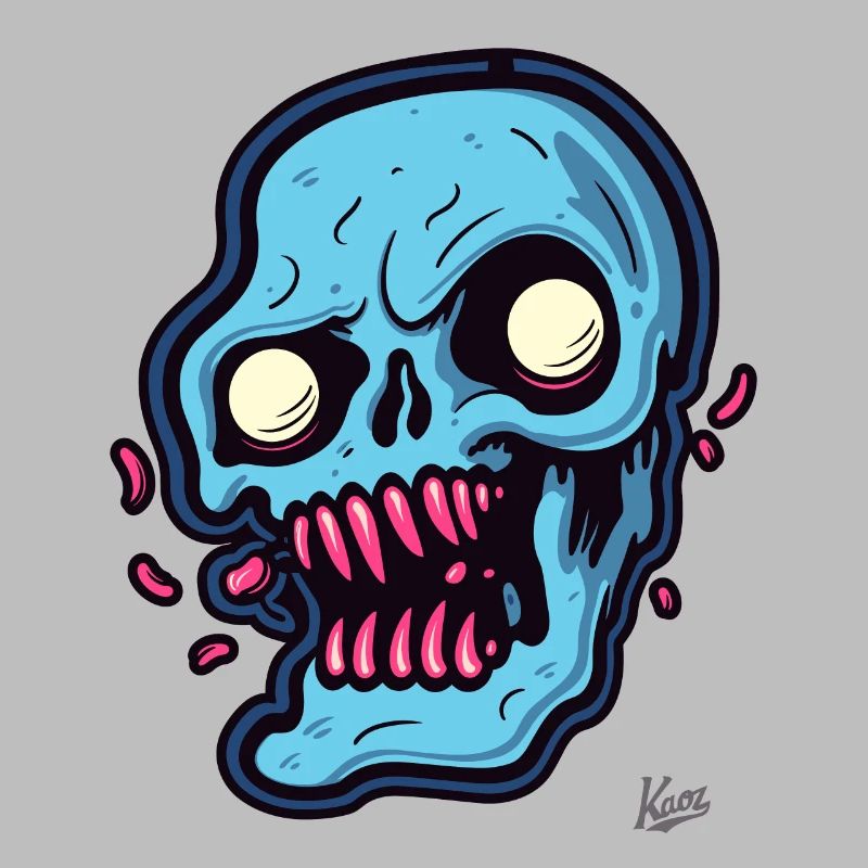 abstract blue skull
