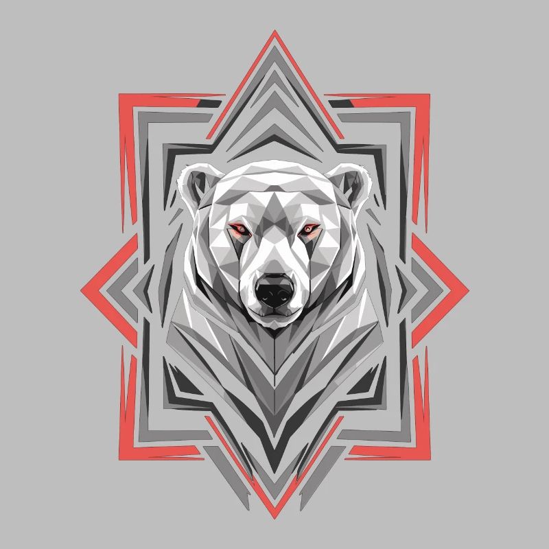 Geometrischer Eisbär Kopf Kunstwerk