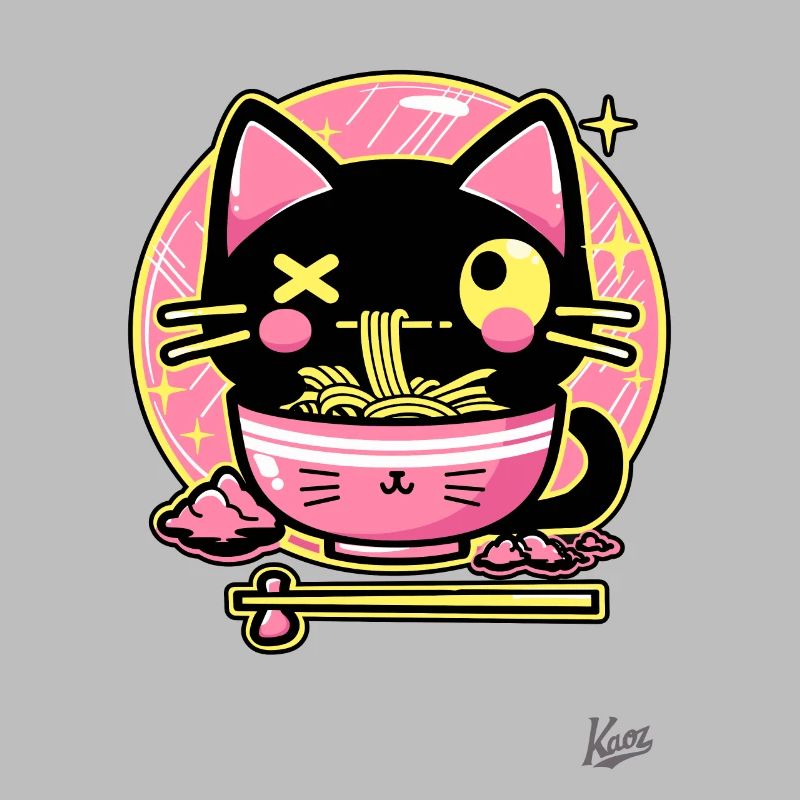 Super drôle mignon crazy ramen chat