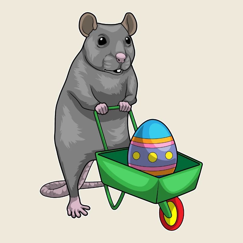 Rat Easter Easter Egg Wheelbarrow