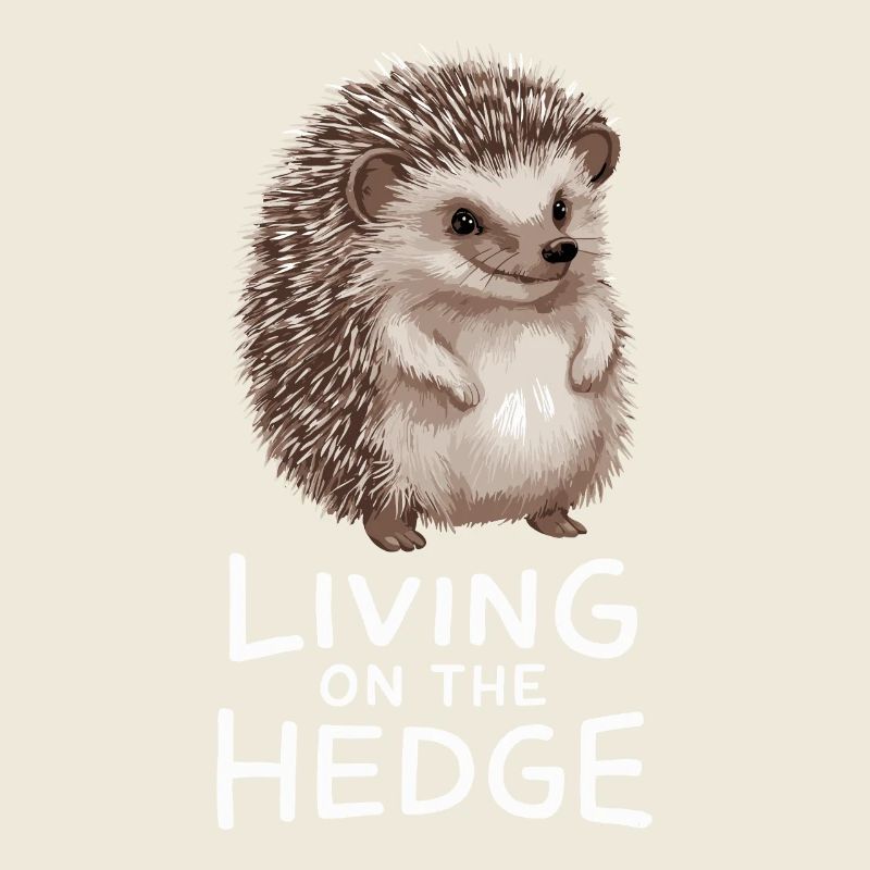 Lebend Auf Der Hecke Igel Mit Süßem Spruch