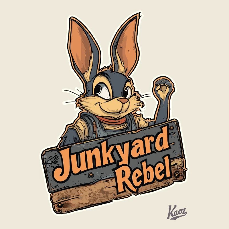This rabbit is the junkyard rebel in town