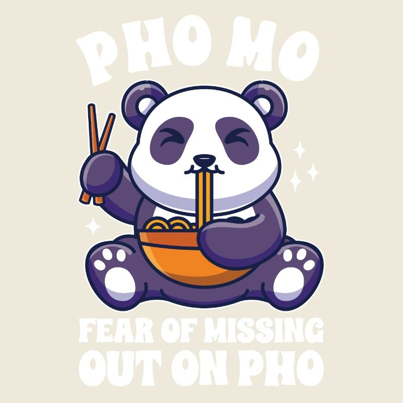 Drôle Pho Panda mignon mangeant Pho