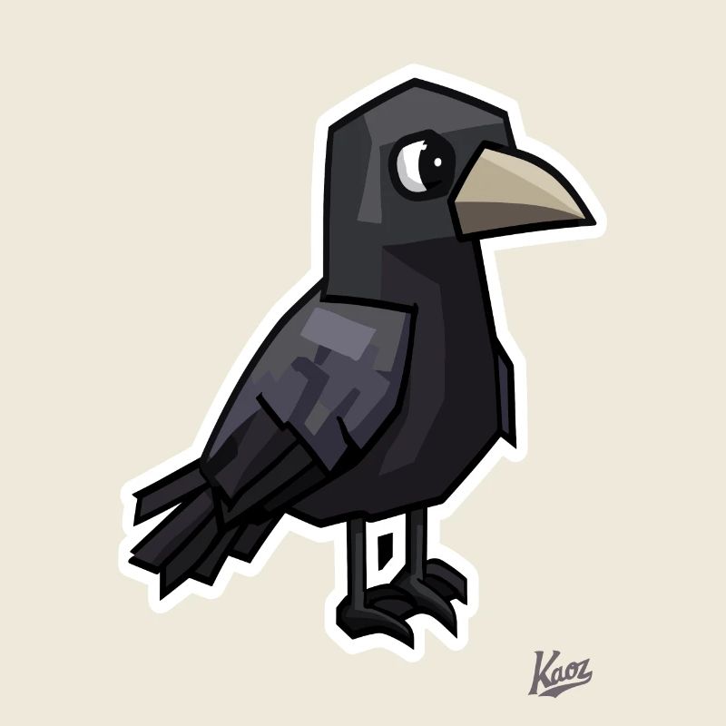 Étrange corbeau noir