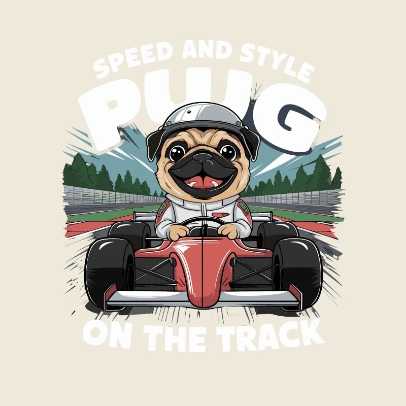 Mops Hundehalter Mops Rennfahrer Speed