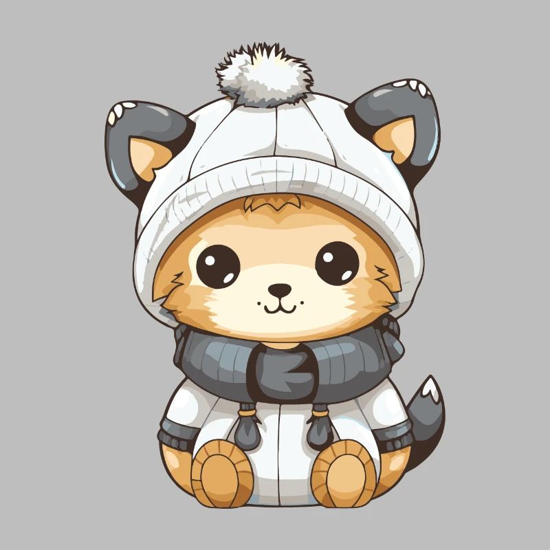 Fuchs Winter Comic Niedlich