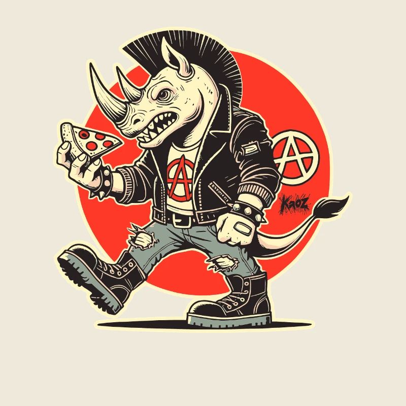 Anarchy Punk Rhino avec Pizza