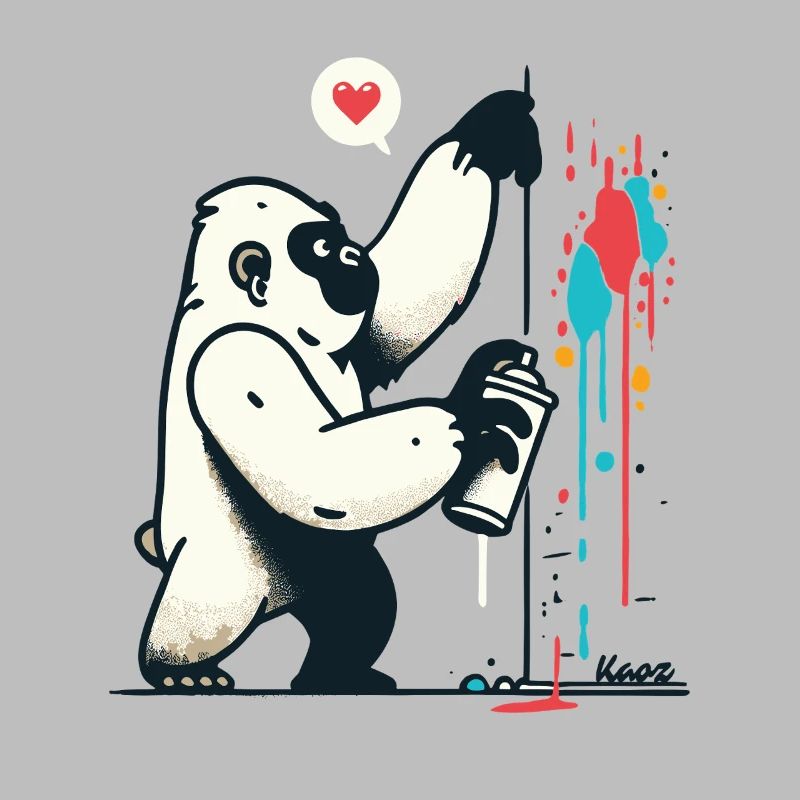 Graffiti gorilla with spray can