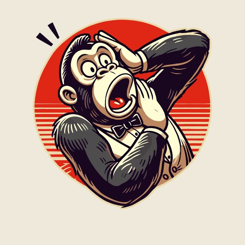 Surpris Retro Gentleman Gorilla