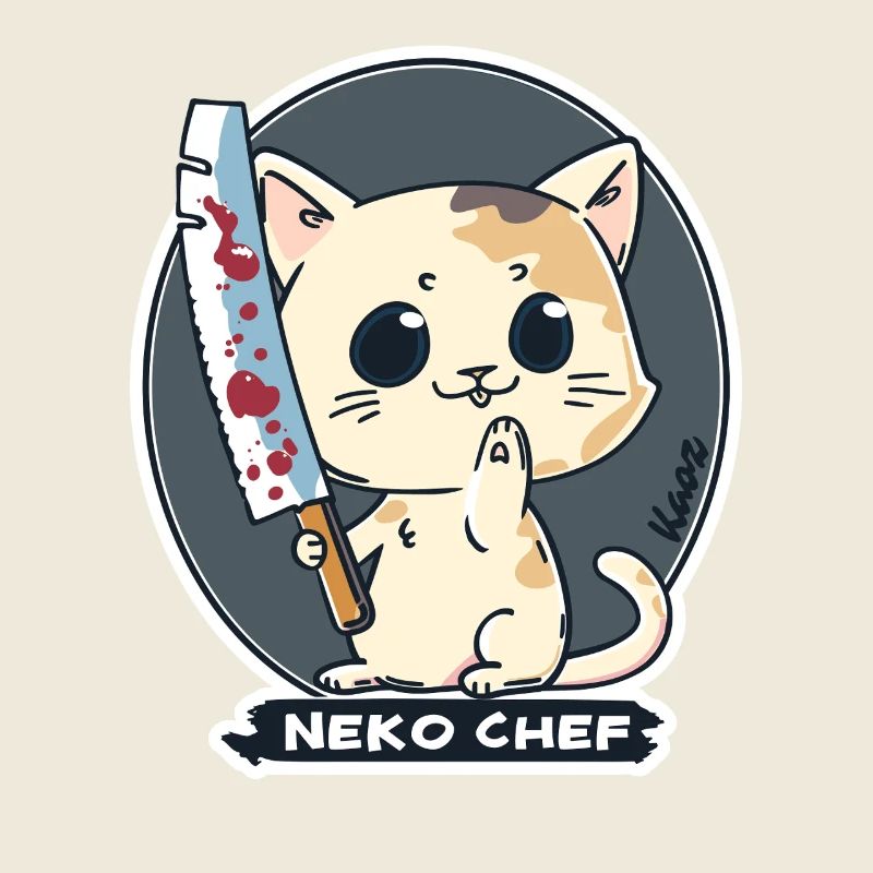Neko Chef - Chat effronté avec couteau de chef
