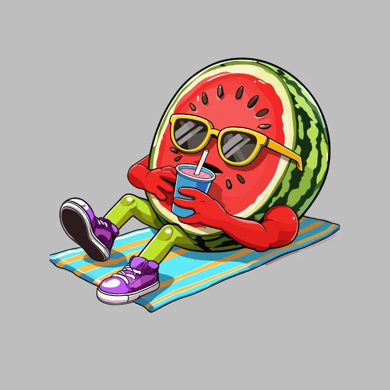 Relaxant pastèques illustration été