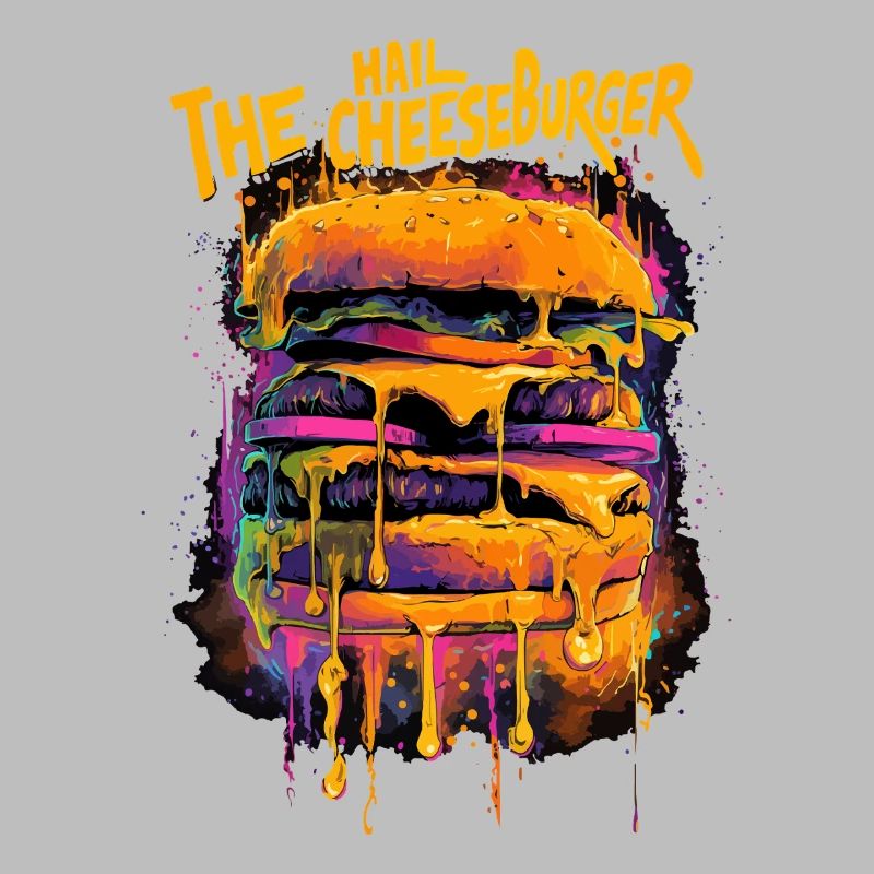 Trippy Hail the Cheeseburger Graffiti Street Style