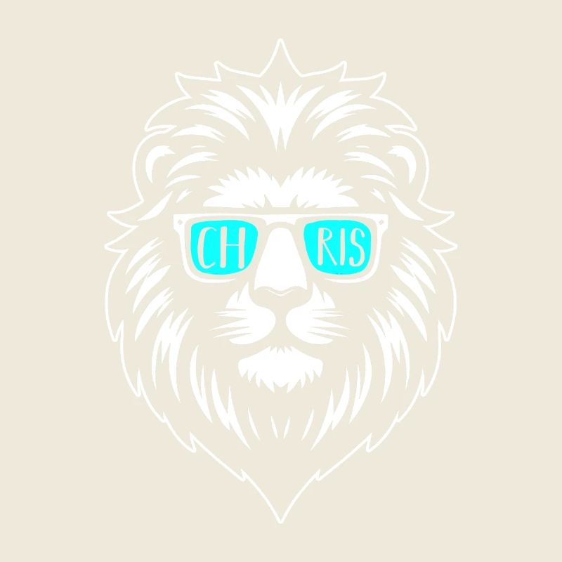 Visage de lion avec lunettes de soleil