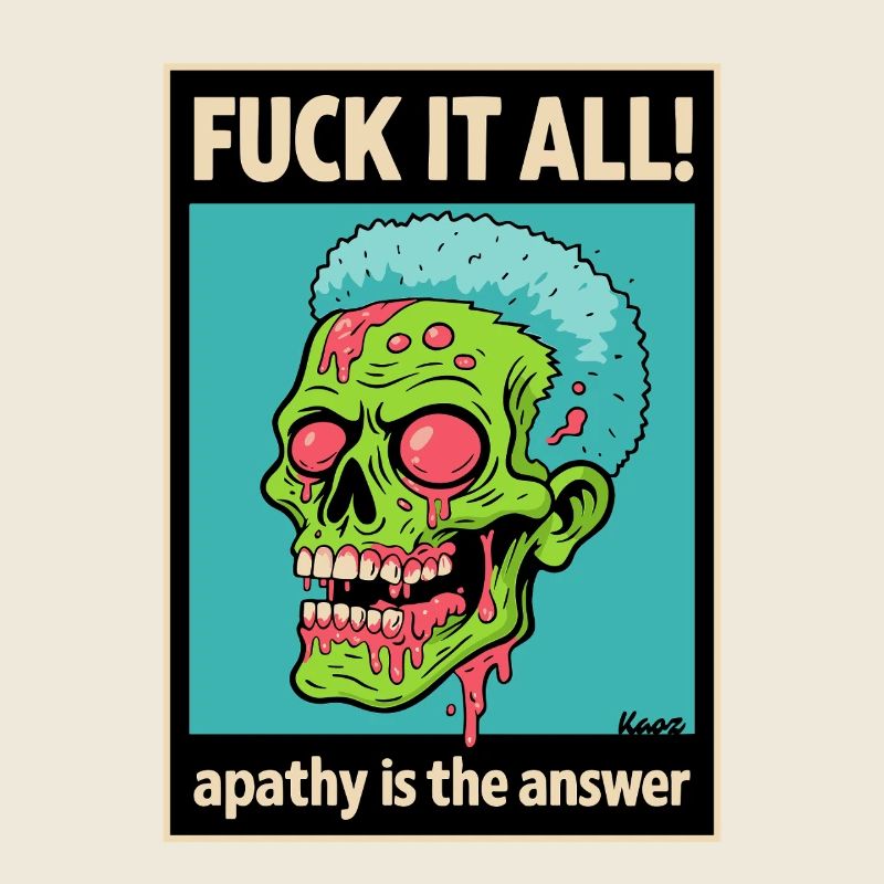 Zombie Skull with Bold Statement