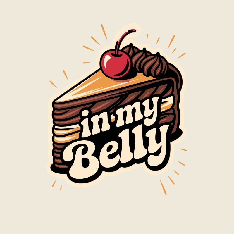 Gâteau au chocolat avec cerise dans mon ventre Slogan