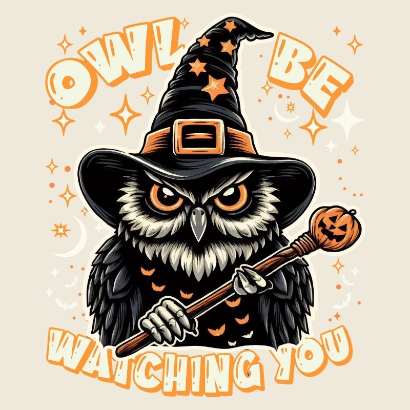 Magic Owl with Witch Hat – Magical Halloween Night