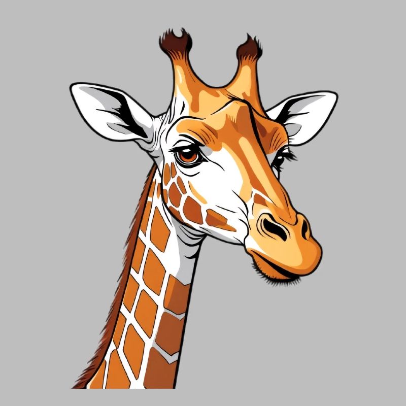 Giraffe Head PopArt Style