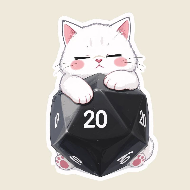 Chat endormi qui serre dans ses bras Cube W20 – Dessin animé