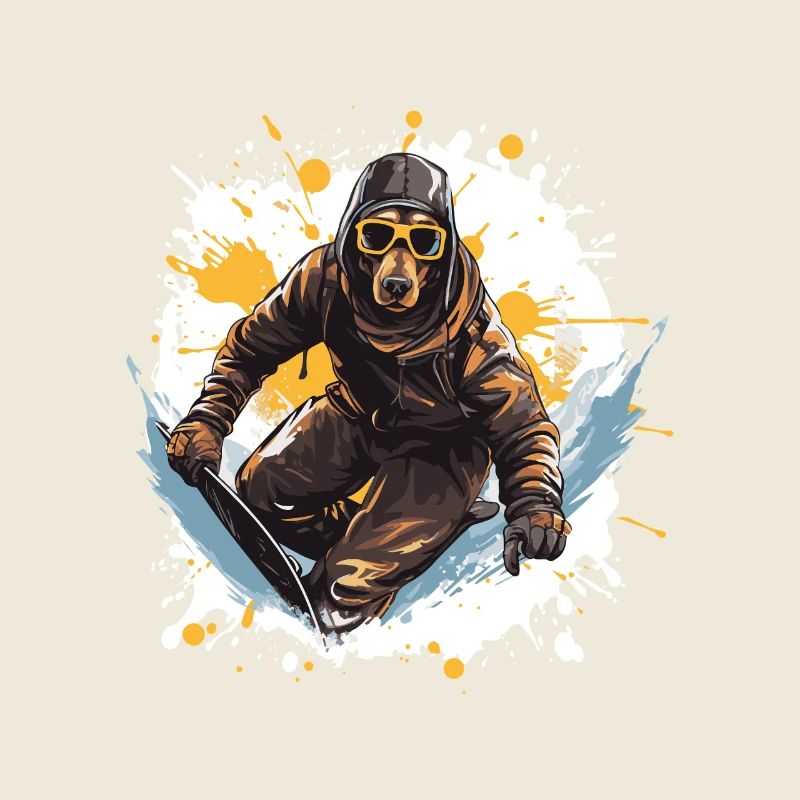 Doberman Dog Snowboard