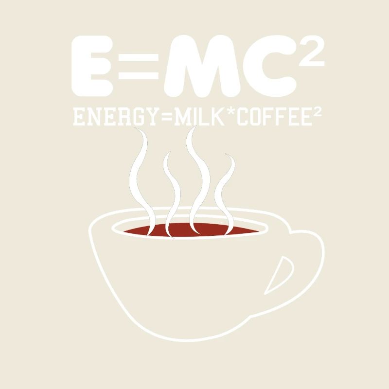 Illustration de la formule du café E = MC2