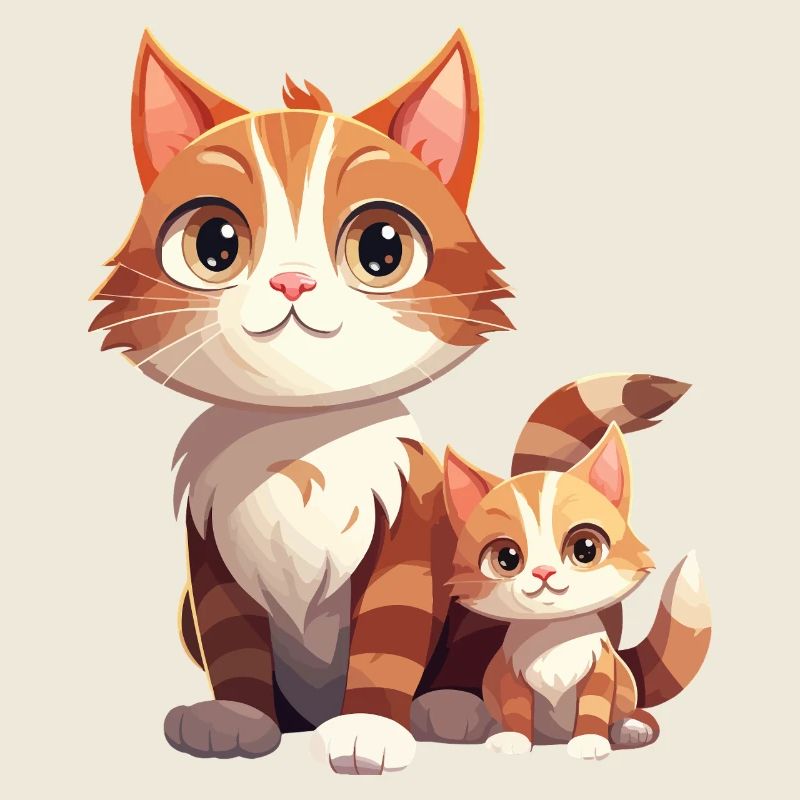 Chat amitié dessin animé Style chat