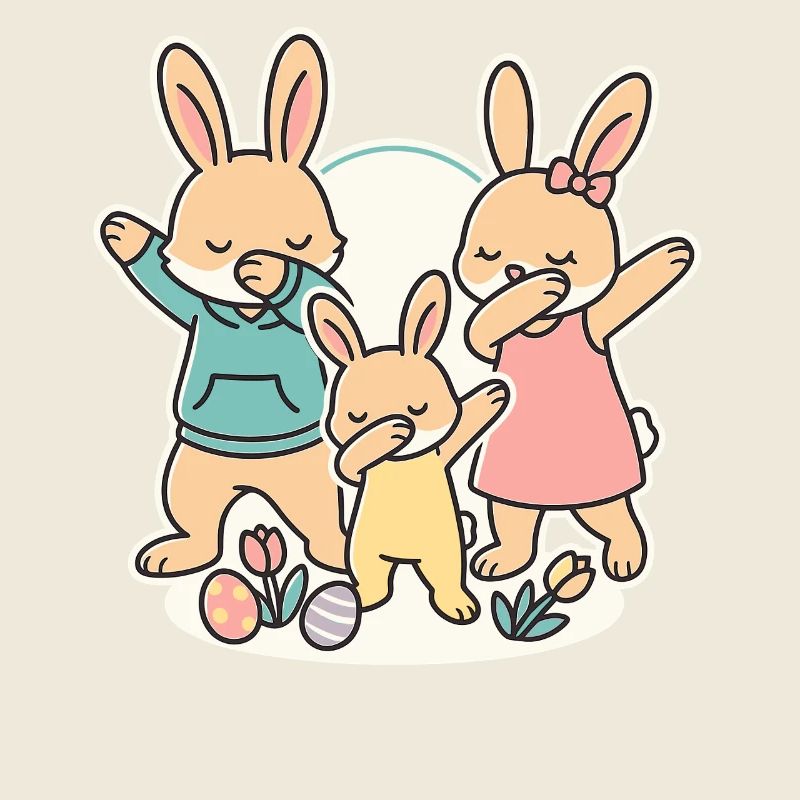 Dabbing Easter Bunnies, Family Easter