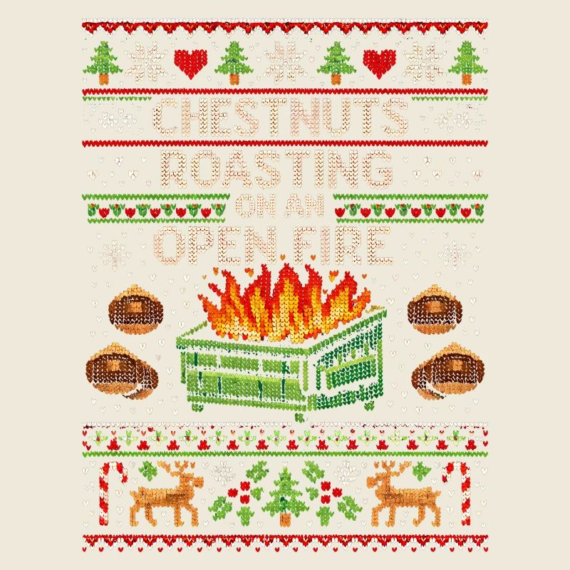 Roasting chestnuts on an open fire garbage can