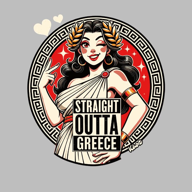 Parodie de la Déesse de la Grèce tout droit sortie de la Grèce