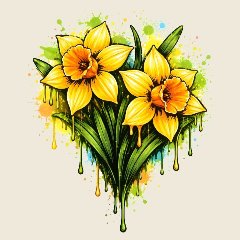 Jonquilles dans le style graffiti